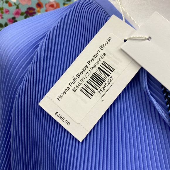 DEREK LAM 10 CROSBY Helena Puff-Sleeve Pleated Blouse - Picture 8 of 11